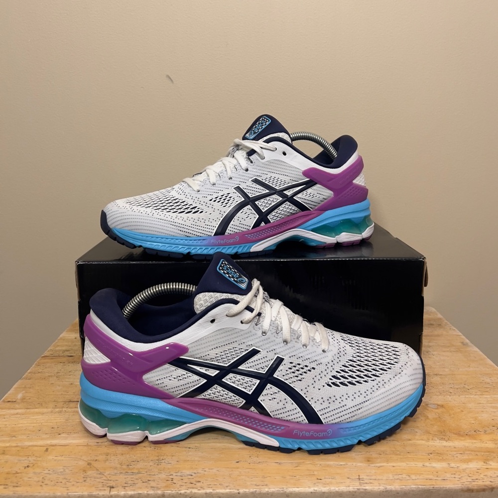ASICS Gel Kayano 26 White Peacoat Womens